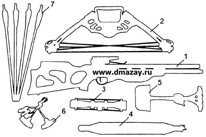 Конструкция арбалета в рисунках и схемах