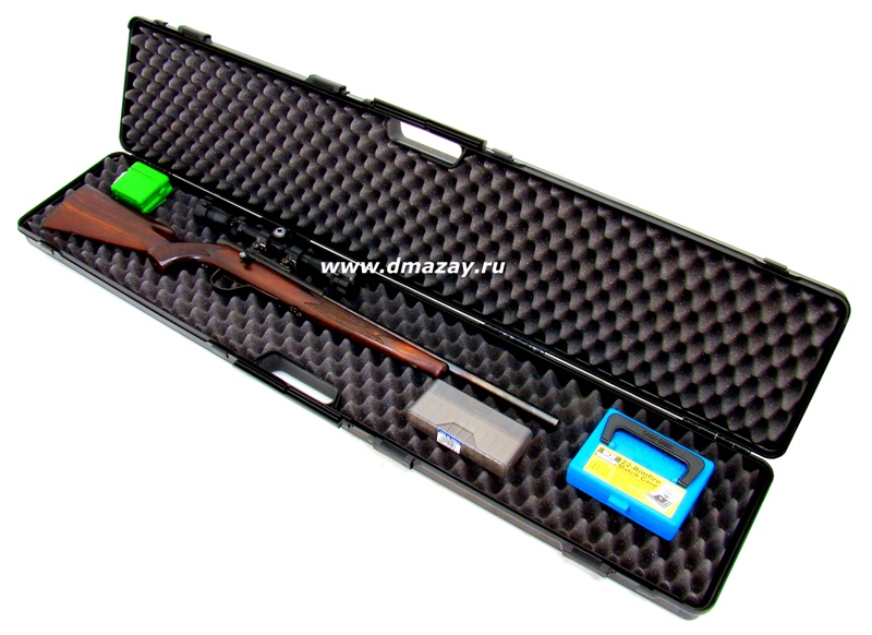  Кейс пластиковый Negrini 1637 SEC для карабинов с оптикой или без и охотничьих ружей длинной до 121 см черный 